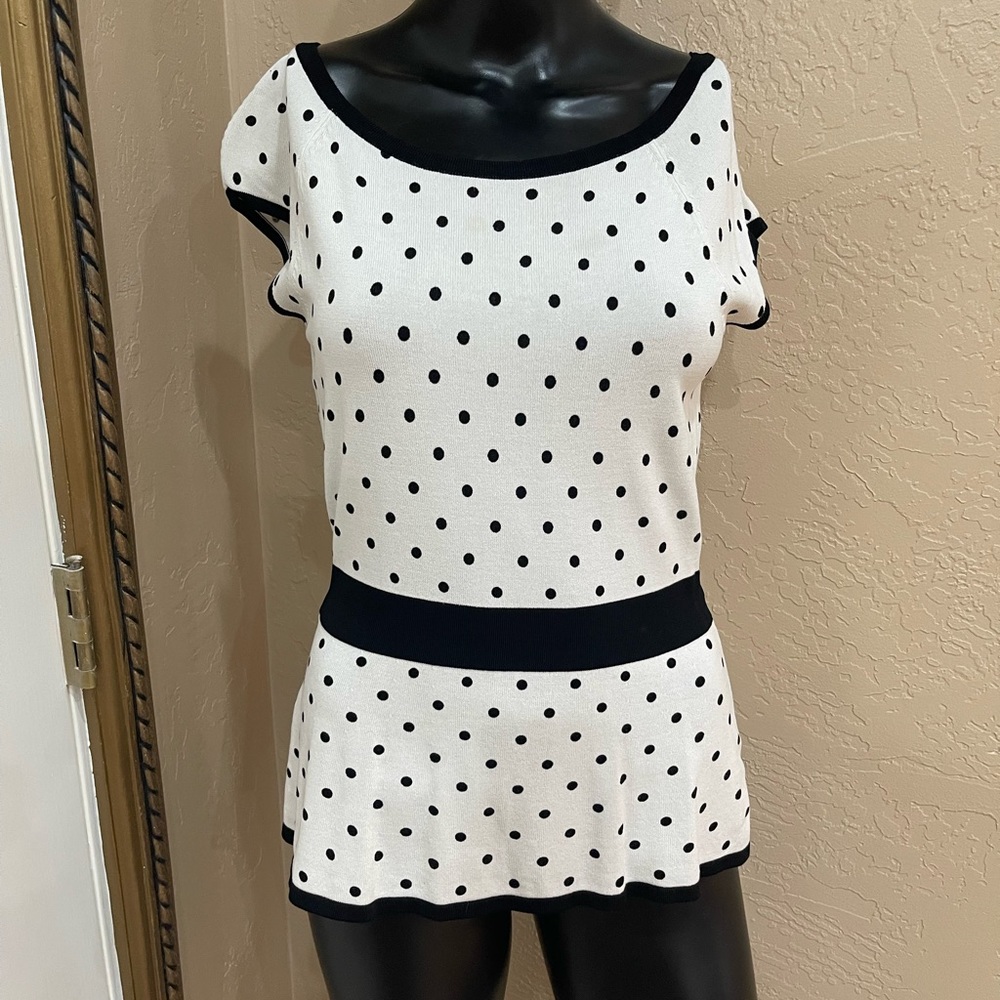 WHBM polka dot sweater top